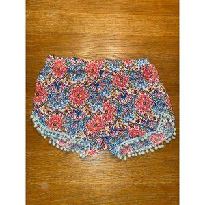Bohemian Style Pom Pom Trim Patterned Shorts For Women